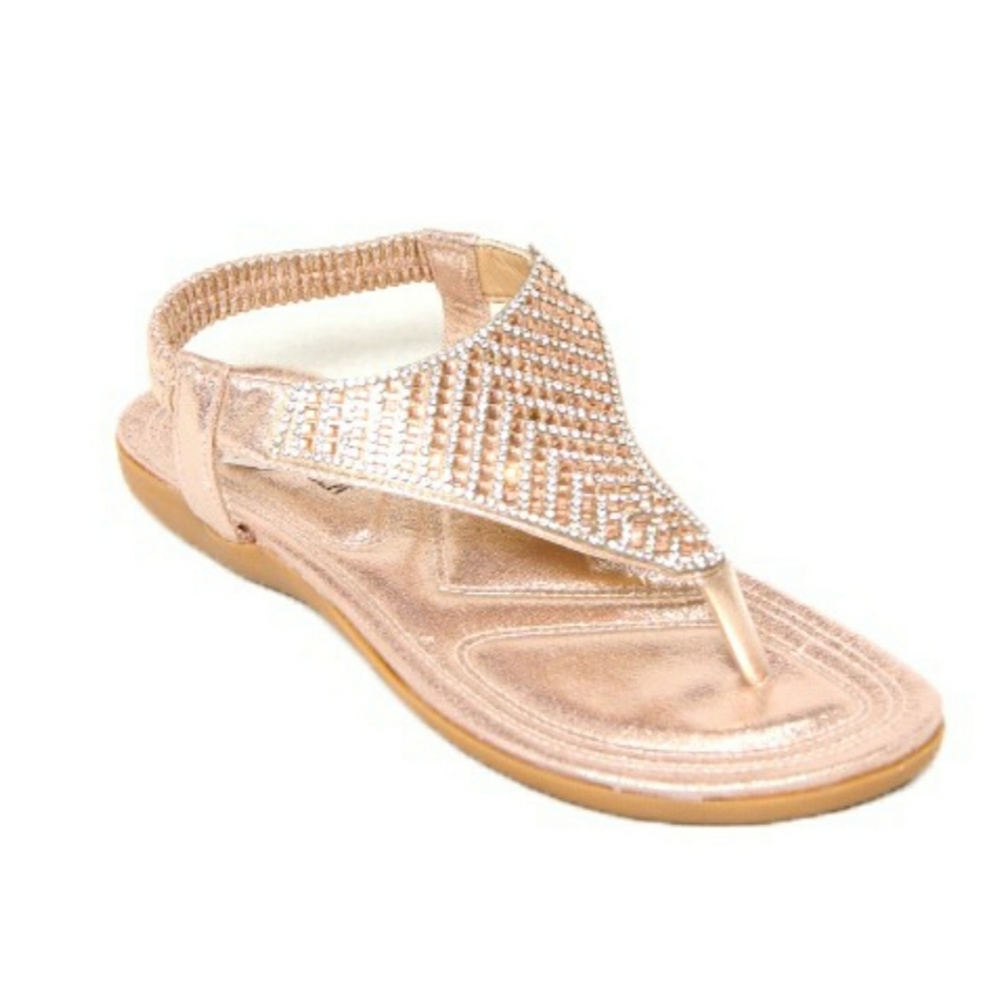 Shimmer Rhinestone Thong Sandals